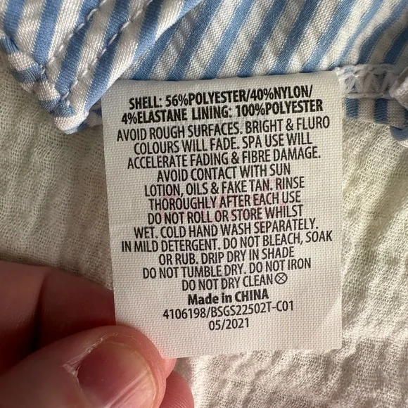 NWOT Sprout Baby Swimsuit - Blue & White Stripe, Ruffle Skirt - Size 1 - Picture 4 of 4